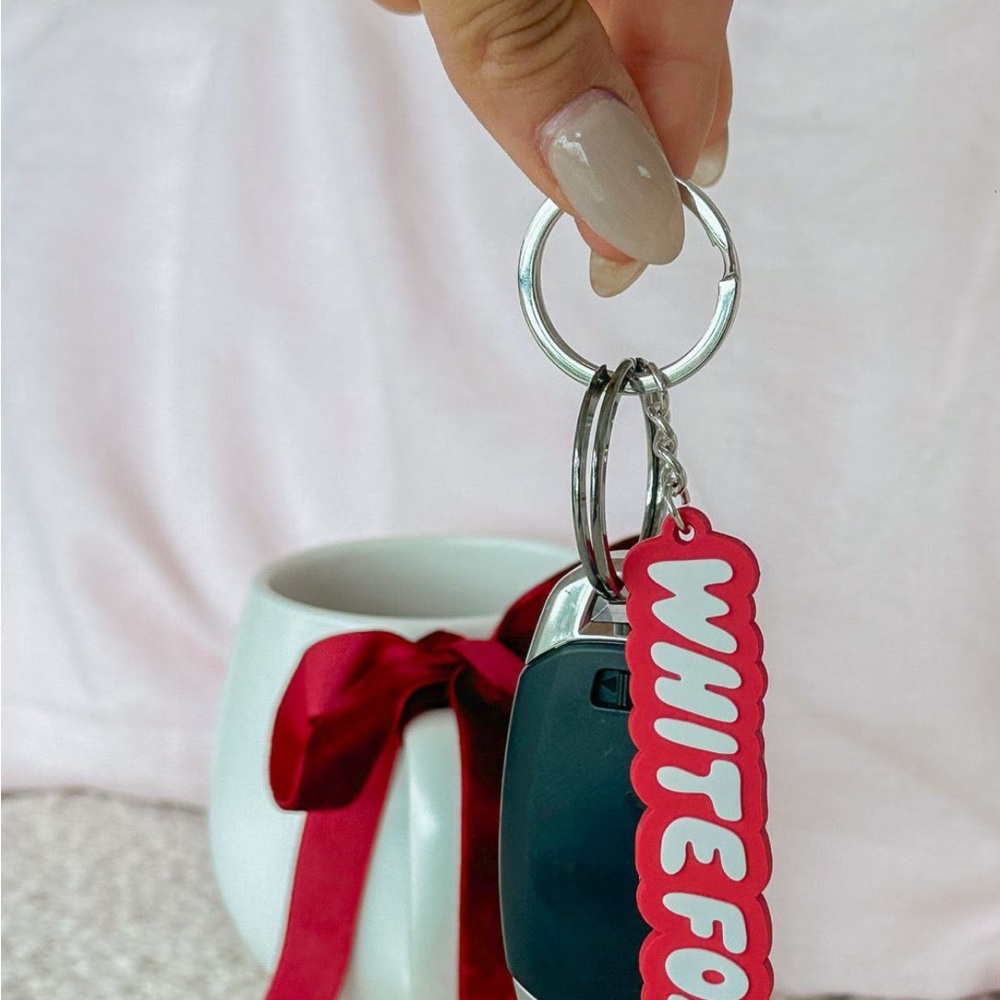 White Fox Key Chain NWT